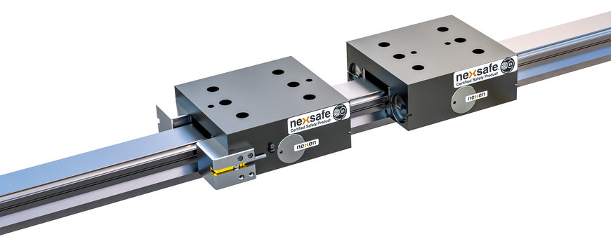 NexSafe Schienenbremsen mit zertifizierter funktionaler Sicherheit für lineare Bewegungssysteme